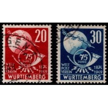 Verdenspostforeningens 75-års jubilæum. Tyskland. Fransk zone. Württemberg.